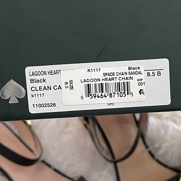New beautiful Kate Spade New York LAGOON HEART CHAIN women’s SANDAL 9 M black - Picture 12 of 13